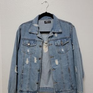 Ripped jean jacket
